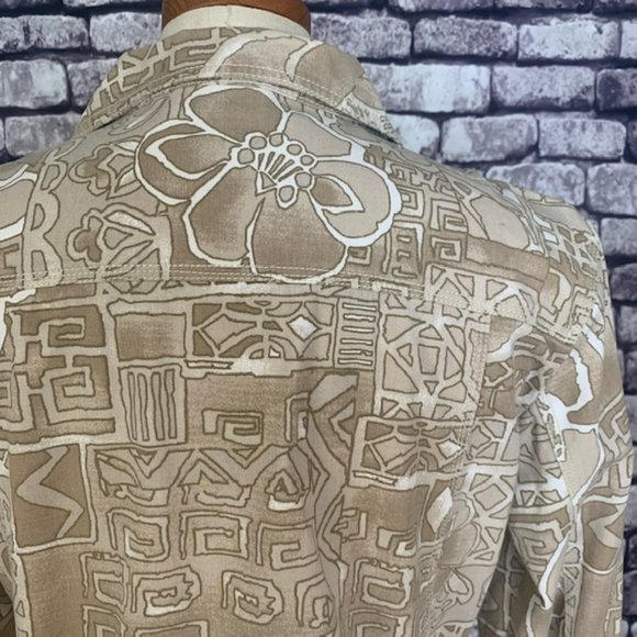 Chico's Tan & White Jean Style Jacket Size M - Picture 8 of 10